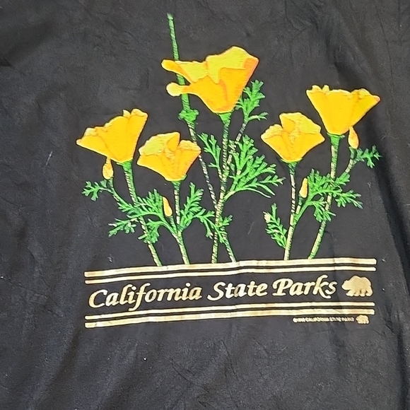 Mens Black Tee with Yellow Floral Design 1998 Vintage - Picture 2 of 4